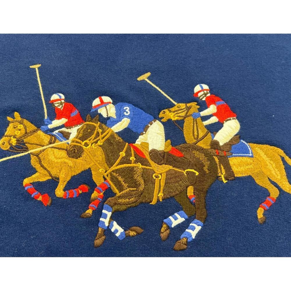 $208 NEW Polo Ralph Lauren Triple Pony Fleece BIG&TALL  2XLT Hoodie Men's  Blue - Picture 8 of 8